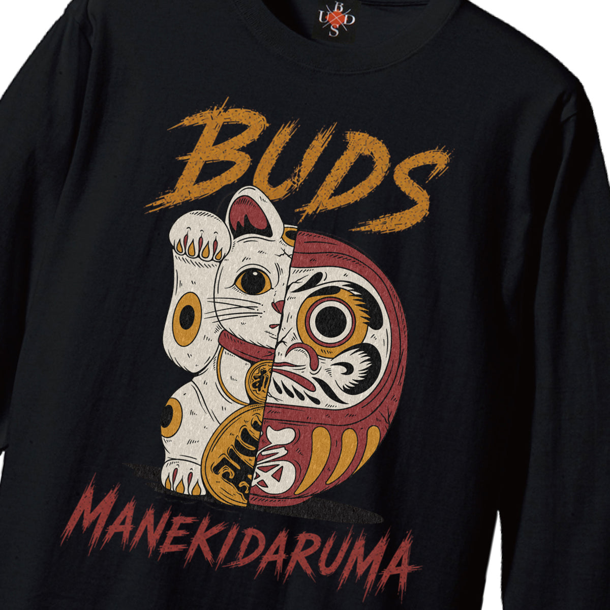 MANEKIDARUMA GRUNGE L/S T-SHIRT