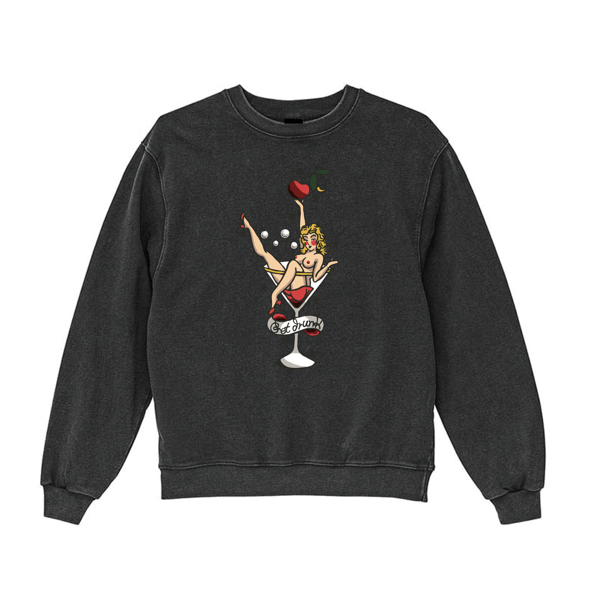 GET DRUNK FADE CREW SWEAT