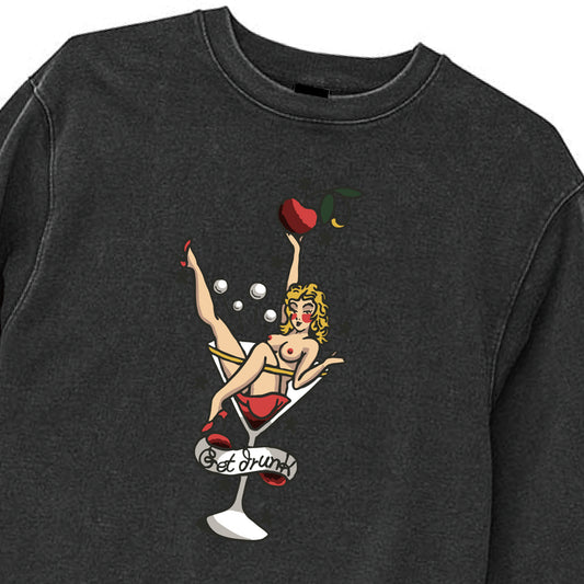 GET DRUNK FADE CREW SWEAT