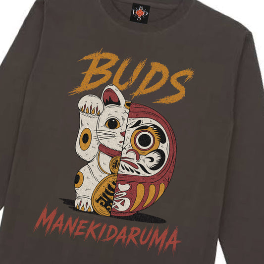 MANEKIDARUMA GRUNGE L/S T-SHIRT