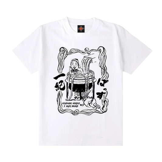 【予約販売】【KIDS】× 釜揚げうどん一紀 NISHINARI カリスマ KIDS T-SHIRT