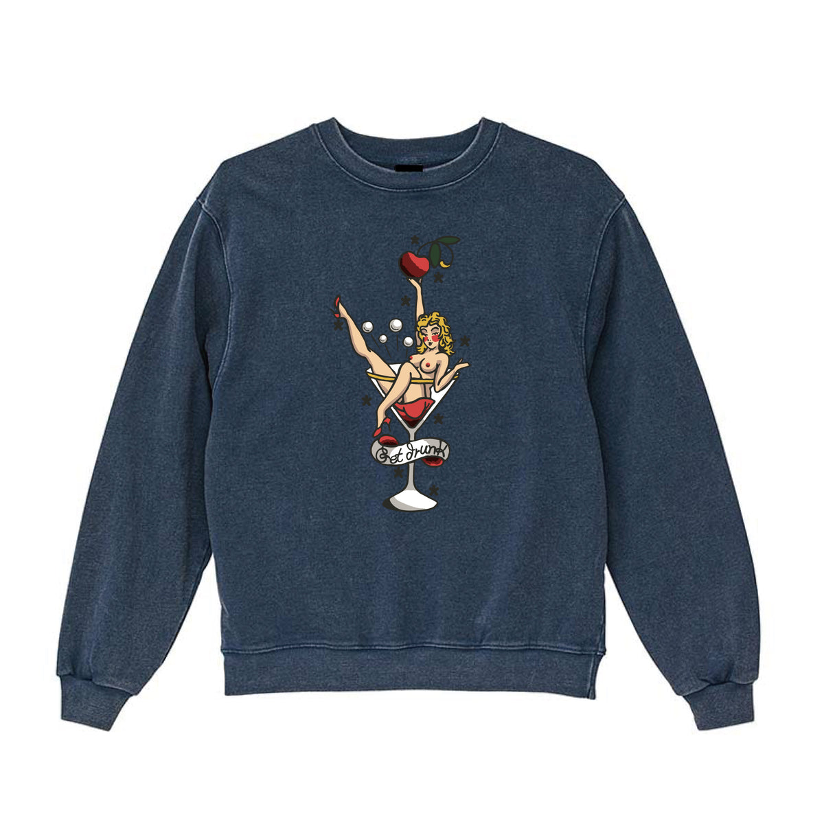 GET DRUNK FADE CREW SWEAT