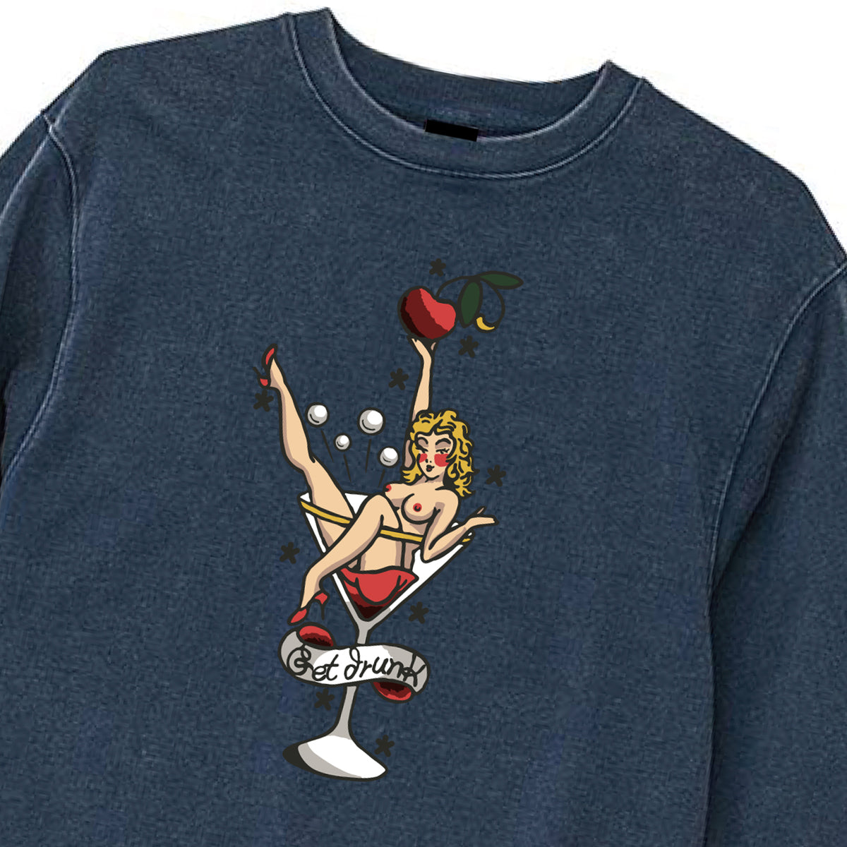 GET DRUNK FADE CREW SWEAT