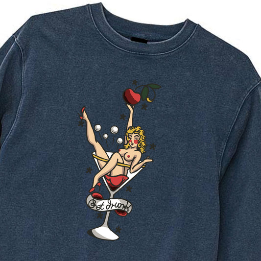 GET DRUNK FADE CREW SWEAT